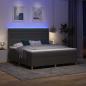Preview: LED Boxspringbett mit Matratze Dunkelgrau 180x200 cm Stoff