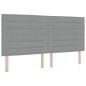 Preview: LED Boxspringbett mit Matratze Hellgrau 200x200 cm Stoff