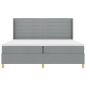 Preview: LED Boxspringbett mit Matratze Hellgrau 200x200 cm Stoff