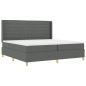 Preview: ARDEBO.de - LED Boxspringbett mit Matratze Dunkelgrau 200x200 cm Stoff