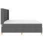 Preview: LED Boxspringbett mit Matratze Dunkelgrau 200x200 cm Stoff