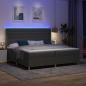Preview: LED Boxspringbett mit Matratze Dunkelgrau 200x200 cm Stoff
