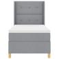 Preview: LED Boxspringbett mit Matratze Hellgrau 80x200 cm Stoff