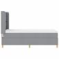 Preview: LED Boxspringbett mit Matratze Hellgrau 80x200 cm Stoff