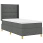 Preview: LED Boxspringbett mit Matratze Dunkelgrau 80x200 cm Stoff