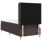 Preview: LED Boxspringbett mit Matratze Dunkelbraun 80x200 cm Stoff