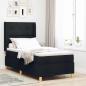 Preview: ARDEBO.de - LED Boxspringbett mit Matratze Schwarz 100x200 cm Stoff