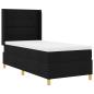 Preview: LED Boxspringbett mit Matratze Schwarz 100x200 cm Stoff