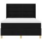 Preview: LED Boxspringbett mit Matratze Schwarz 140x200 cm Stoff