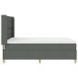 Preview: ARDEBO.de - LED Boxspringbett mit Matratze Dunkelgrau 160x200 cm Stoff