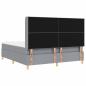 Preview: LED Boxspringbett mit Matratze Hellgrau 180x200 cm Stoff