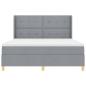 Preview: LED Boxspringbett mit Matratze Hellgrau 180x200 cm Stoff