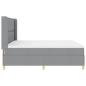 Preview: LED Boxspringbett mit Matratze Hellgrau 180x200 cm Stoff
