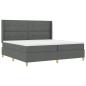 Preview: LED Boxspringbett mit Matratze Dunkelgrau 200x200 cm Stoff