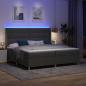 Preview: LED Boxspringbett mit Matratze Dunkelgrau 200x200 cm Stoff