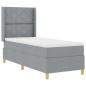 Preview: LED Boxspringbett mit Matratze Hellgrau 80x200 cm Stoff