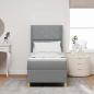 Preview: LED Boxspringbett mit Matratze Hellgrau 80x200 cm Stoff