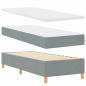 Preview: LED Boxspringbett mit Matratze Hellgrau 80x200 cm Stoff