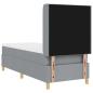 Preview: LED Boxspringbett mit Matratze Hellgrau 80x200 cm Stoff