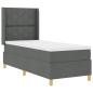 Preview: LED Boxspringbett mit Matratze Dunkelgrau 80x200 cm Stoff