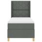 Preview: LED Boxspringbett mit Matratze Dunkelgrau 80x200 cm Stoff