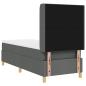 Preview: LED Boxspringbett mit Matratze Dunkelgrau 80x200 cm Stoff