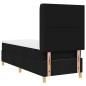 Preview: LED Boxspringbett mit Matratze Schwarz 80x200 cm Stoff