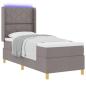 Preview: LED Boxspringbett mit Matratze Taupe 80x200 cm Stoff
