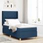 Preview: ARDEBO.de - LED Boxspringbett mit Matratze Blau 90x200 cm Stoff