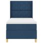 Preview: LED Boxspringbett mit Matratze Blau 90x200 cm Stoff