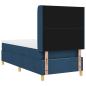Preview: LED Boxspringbett mit Matratze Blau 90x200 cm Stoff