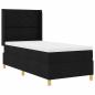 Preview: ARDEBO.de - LED Boxspringbett mit Matratze Schwarz 100x200 cm Stoff