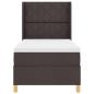 Preview: LED Boxspringbett mit Matratze Dunkelbraun 100x200 cm Stoff
