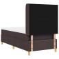 Preview: LED Boxspringbett mit Matratze Dunkelbraun 100x200 cm Stoff