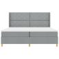Preview: LED Boxspringbett mit Matratze Hellgrau 200x200 cm Stoff