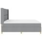 Preview: LED Boxspringbett mit Matratze Hellgrau 200x200 cm Stoff