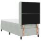 Preview: LED Boxspringbett mit Matratze Hellgrau 80x200 cm Samt