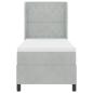 Preview: LED Boxspringbett mit Matratze Hellgrau 80x200 cm Samt