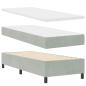 Preview: LED Boxspringbett mit Matratze Hellgrau 80x200 cm Samt
