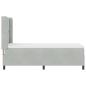 Preview: LED Boxspringbett mit Matratze Hellgrau 80x200 cm Samt