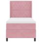 Preview: LED Boxspringbett mit Matratze Rosa 90x190 cm Samt