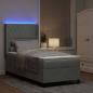 Preview: LED Boxspringbett mit Matratze Hellgrau 90x200 cm Samt