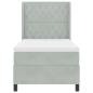 Preview: Boxspringbett mit Matratze & LED Licht Grau 100x200 cm Samt