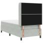 Preview: Boxspringbett mit Matratze mit LED Hellgrau 100 x 200 cm Samt