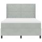 Preview: LED Boxspringbett mit Matratze Hellgrau 140x190 cm Samt