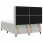 Preview: LED Boxspringbett mit Matratze Hellgrau 140x190 cm Samt