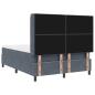 Preview: LED Boxspringbett mit Matratze Dunkelgrau 160x200 cm Samt