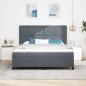 Preview: LED Boxspringbett mit Matratze Dunkelgrau 180x200 cm Samt