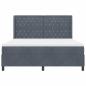 Preview: LED Boxspringbett mit Matratze Dunkelgrau 180x200 cm Samt