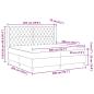 Preview: LED Boxspringbett mit Matratze Hellgrau 200x200 cm Samt